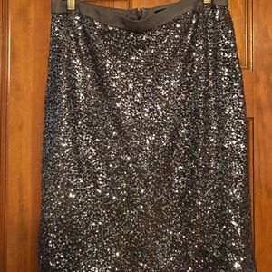 J Crew Silver Sequin Skirt